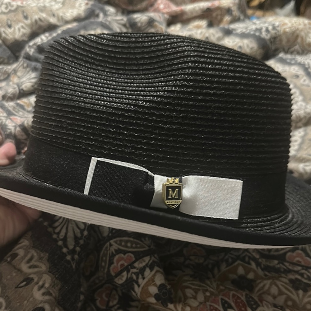 Montique International Black/White Fedora Hat